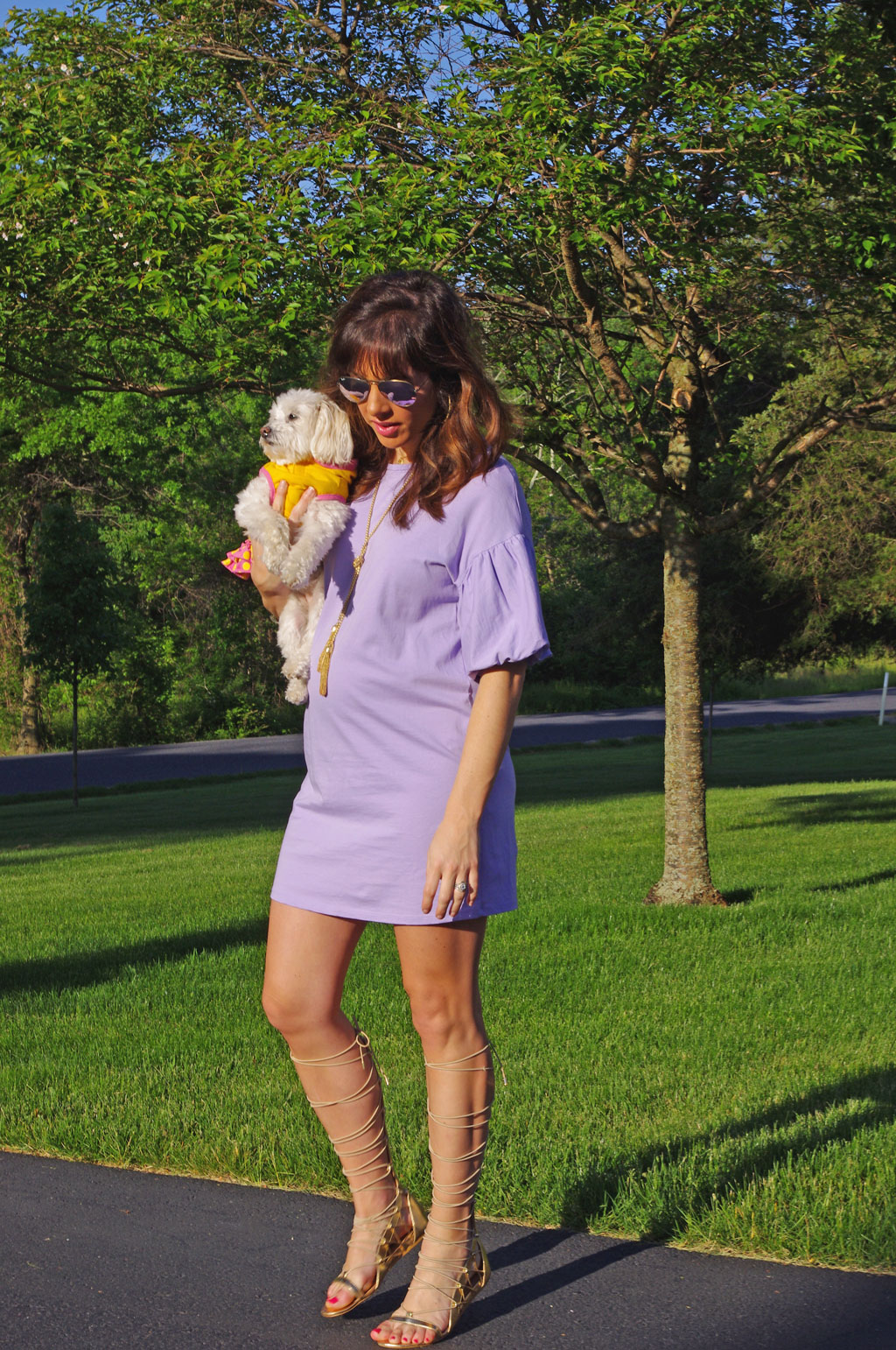 purple-zara-ruffle-sleeve-dress